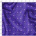 thumbnail image 4 of Soimoi Blue polyester Crepe Fabric Swan & Moroccan Damask Print Fabric by the Yard 42 Inch Wide, 4 of 5