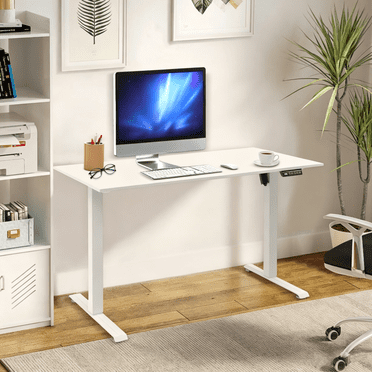 Bureau Debout Électrique Réglable, 47 Pouces x 24 Pouces Bureau Ergonomique pour Bureau à Domicile Assis-Debout avec Plateau à Deux Sections et Commande à 3 Mémoires, Hauteur de 28,3 Pouces à 46,1 Pouces