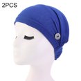 thumbnail image 2 of Koszal 2Pcs Solid Color Headband Anti Slip Buttons Head Wraps Nurse Doctor Kerchief Hat, 2 of 7