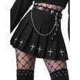 thumbnail image 1 of Gupgi Jupe Mini Gothique Punk Taille Haute pour Femmes, Jupe Mini Plissée à Motif Croisé, 1 of 9