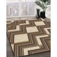 thumbnail image 3 of Ahgly Company Tapis d'Intérieur Ronds Transitionnels Lavables à la Machine Brun Sucre Brun, 3 Pieds Rond, 3 of 7
