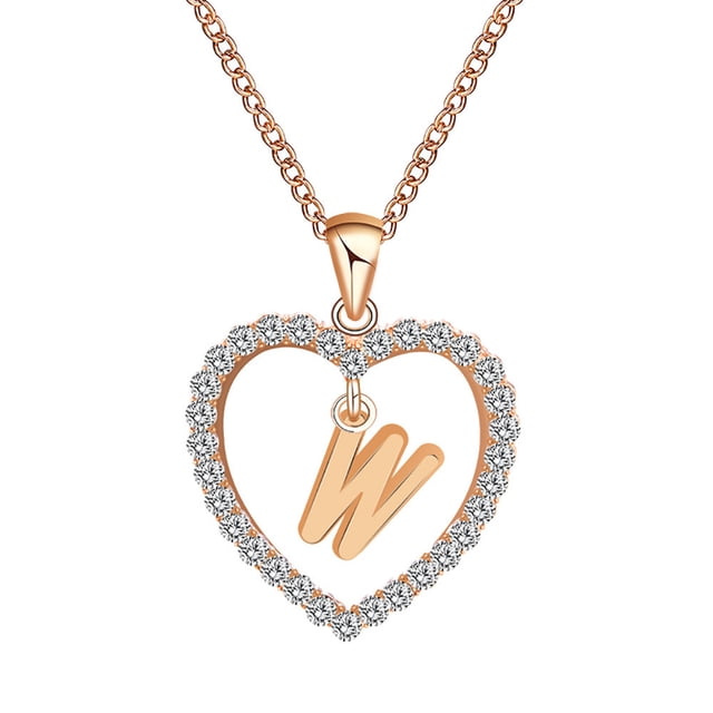 PVCS Fashion Women Gift 26 English Letter Name Chain Pendant Necklaces Jewelry