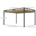 thumbnail image 3 of Outsunny 10' x 7' Patio Pergola with Retractable Canopy, Khaki, 3 of 10