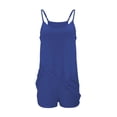 thumbnail image 1 of Yigetop Robe Athlétique avec Shorts! Combinaison-Short Décontractée Élégante Unie pour Femme à Double Poche avec Bretelles Réglables Bleu 2TG, 1 of 4