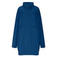 thumbnail image 4 of Floleo Robe d'Été Décontractée pour Femme à Col en V Boutonnée, Manches Longues, Confortable pour le Quotidien, Couleur Unie, Coupe Ample, Mini, pour le Printemps et l'Automne (Bleu, 2TG), 4 of 7