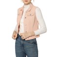 thumbnail image 4 of INSPIRE CHIC Women's Denim Vest Sleeveless Button Washed Jacket Pink XL, 4 of 7