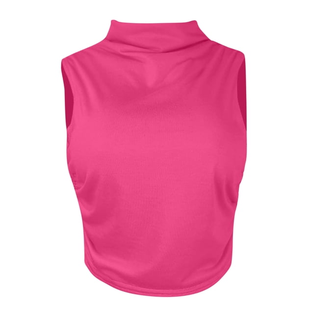 Mode Femmes T-Shirt Sans Manches Uni Blouse Chemises Gilet Court Ajusté Hauts