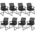 thumbnail image 1 of Giantex Chaise de Bureau en Maille, Chaise de Conférence Rembourrée pour Invités avec Soutien Lombaire et Dossier Ergonomique, Cadre en Métal, Base en Traîneau, Chaise de Salle de Réception, Chaise de Direction, 1 of 8