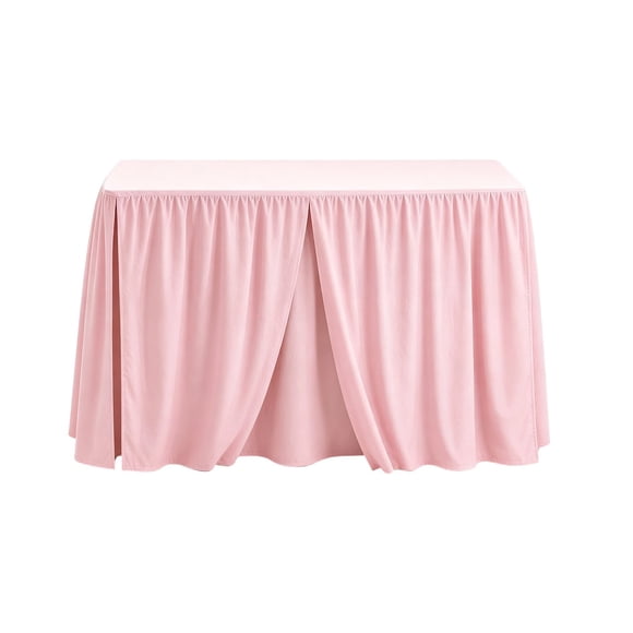 Jupe de Banquet avec Drapé Ajustable pour Présentoirs d'Événements Housse de Fête Réutilisable Réception de Mariage Scène Installation Facile pour Petite Nappe Pliante Table Nappes de Mariage Table Fête Sarcelle