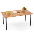 thumbnail image 1 of Gymax Rectangular Acacia Wood Dining Table w/ 1.9'' Umbrella Hole Patio Natural & Black, 1 of 10
