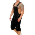 thumbnail image 2 of Pisexur Men Casual Fashion Solid Breast Pocket Denim Ripped Shorts Straight Type Overalls, 2 of 8