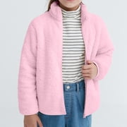 LOVZFMLL Jackets for Girls Kids's Fashion Solid Color Zipper Pocket Stand Up Collar Warm Long Sleeved Hooded Casual Jacket 3-4 Years