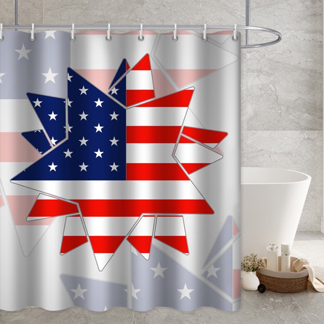 LSLJS Shower Curtain for Bathroom Modern Shower Curtain Universal for All Seasons In Bath Long Shower Curtains Set,American Flag Pattern with Stars and T, Shower Curtain