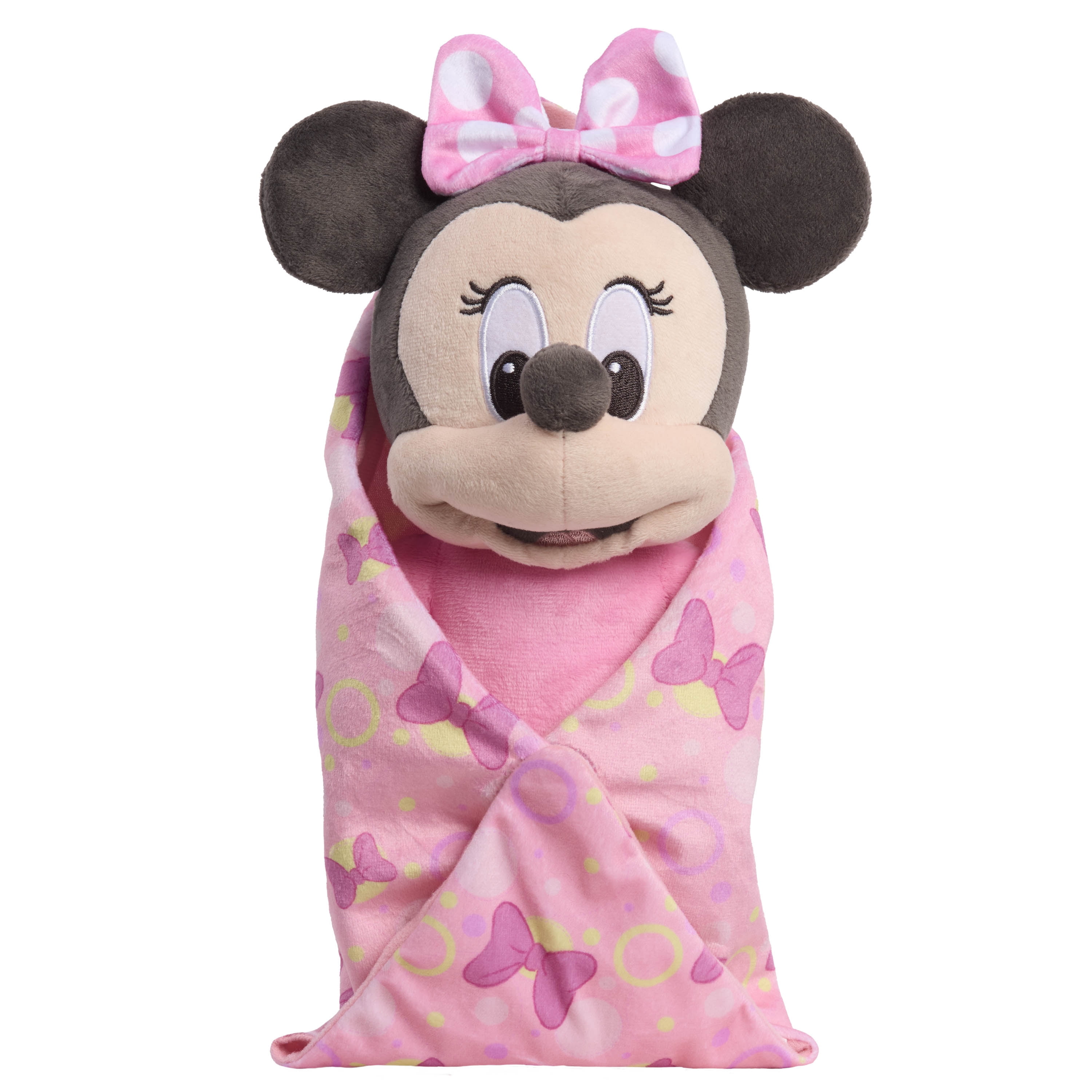 Peluche Disney Minnie avec couverture, peluche de 29 cm pour enfants de 2 ans et plus