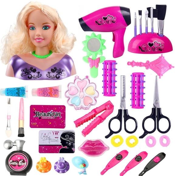 EQWLJWE Pretend Play Toys,Pretend Play Toy for Girls,Pesoncarl Doll Head for Hair Styling Doll Head for Girls Hair Styling Deluxe Hairstyle Hair Makeup Doll Toys Hairdresser Pretend Play Game 24ml
