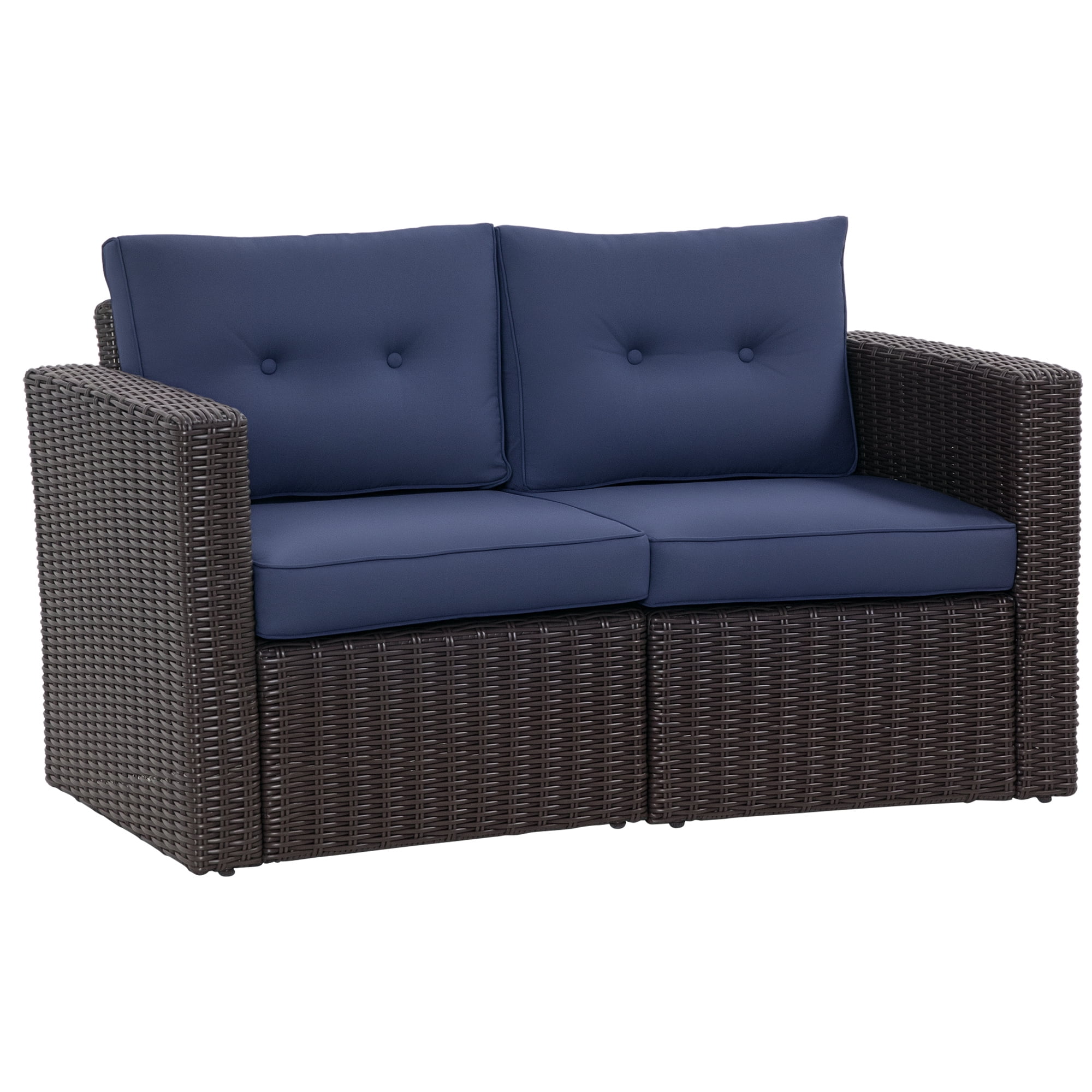 Outsunny 2 Pieces Patio Furniture Set for Balcony, Garden, Lawn, Dark Blue