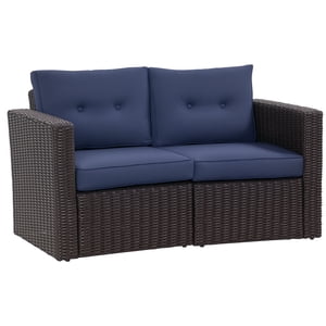 Outsunny 2 Pieces Patio Furniture Set for Balcony, Garden, Lawn, Dark Blue