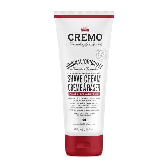 Cremo Crème à Raser Originale - Crème à Raser Lisse Qui Combat le Feu du Rasoir, les Entailles et les Coupures