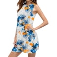 thumbnail image 4 of Ovzne Robes Grande Taille pour Femmes aux Formes Robe Femme Décontractée Ample d'Été Robe Imprimée Sans Manches Ensemble Haut/chemise à Col en V Robe de Printemps Imprimée Liquidation, 4 of 7