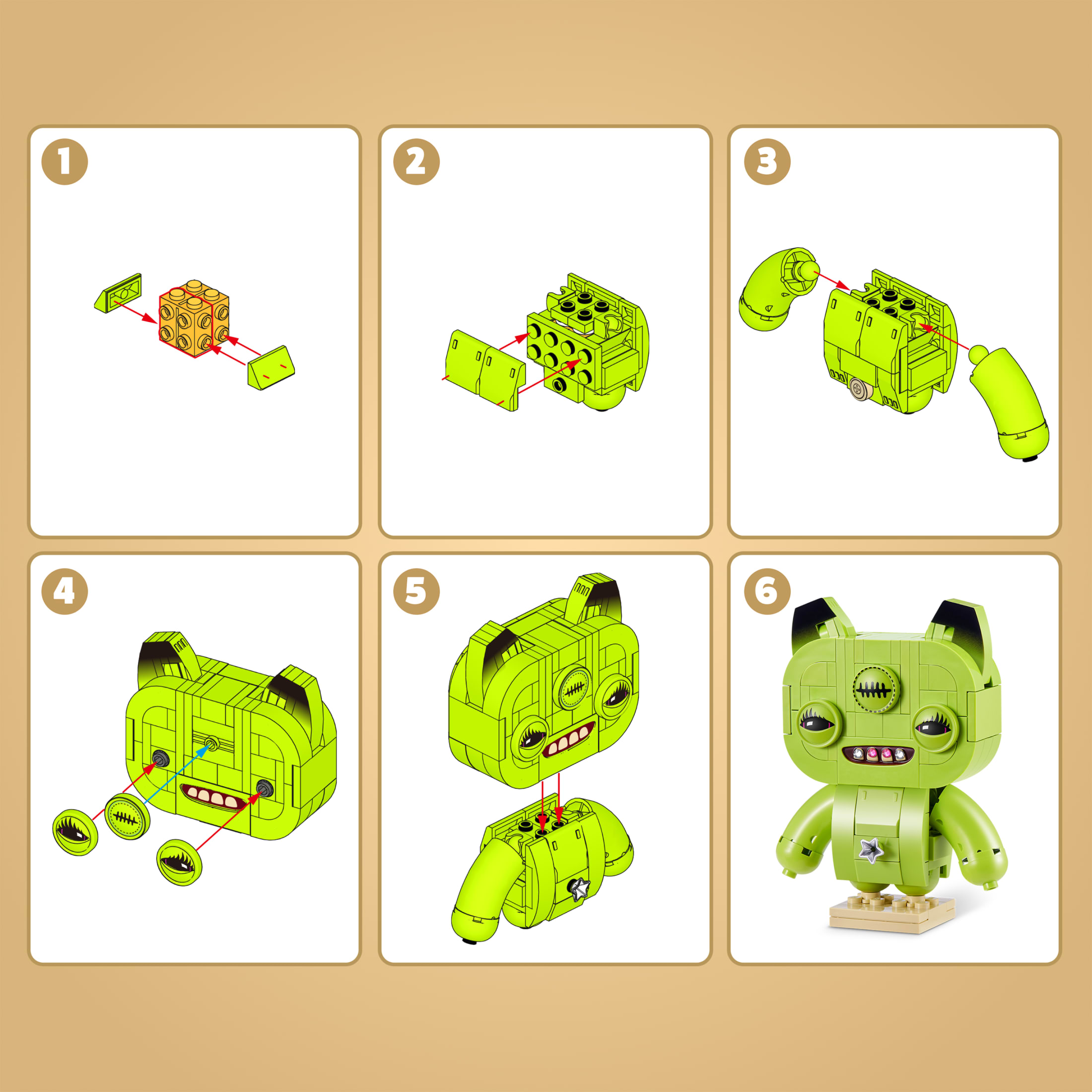 Collection MAX BUILD MORE Premium Fuggler Baddies (Alien agacé) par ZURU - Jeu de briques de construction en plastique pour enfants de 8 ans et plus