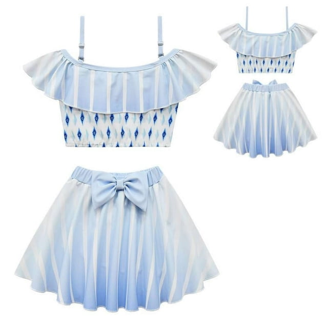 Maillot de Bain Deux Pièces pour Tout-Petites Filles Été Elsa Cosplay