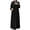 Black, variant on Womens Muslim Abaya Dress Long Sleeve Islamic Robe Pockets Maxi Prayer Clothes Elegant Holiday Long Dress