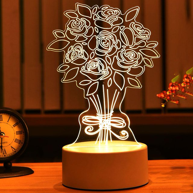 Desk LED USBNight Light Creative Bedroom Bedside Table Day gift Lamp T8U2