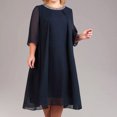 thumbnail image 2 of B91xZ Robes Babydoll pour Femmes Manches Courtes Col Carré Dos Nu Sexy Robe à Volants Taille Élastique Robe Trapèze Mini, Bleu Foncé TTTG, 2 of 5