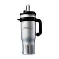 thumbnail image 1 of Gobelet Isotherme en Acier Inoxydable 40oz avec Poignée, Double Paroi sous Vide, Couvercle Anti-Déversement, Paille Réutilisable, Grande Capacité 1200ml Tasse pour Boissons Froides et Chaudes, Bleu/noir/blanc/naturel, 1 of 8
