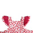 thumbnail image 3 of Baby Girls Ruffles Fashion Fly Sleeve Heart Bandage Romper and Headband, 3 of 6
