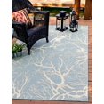 thumbnail image 2 of Unique Loom Botanical Collection Tapis Intérieur et Extérieur Abstrait Pictural Transitionnel, 9 x 12 Pieds, Bleu Clair / Beige, 2 of 10