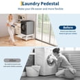 thumbnail image 2 of Heavy Duty Metal Laundry Pedestal Stand for Washer & Dryer – Freestanding Storage Rack with Pull-Out Shelf, Adjustable Anti-Vibration Pads, Leak Protection, 1000 lbs Capacity – Black, 27x27x16 Inch, 2 of 6
