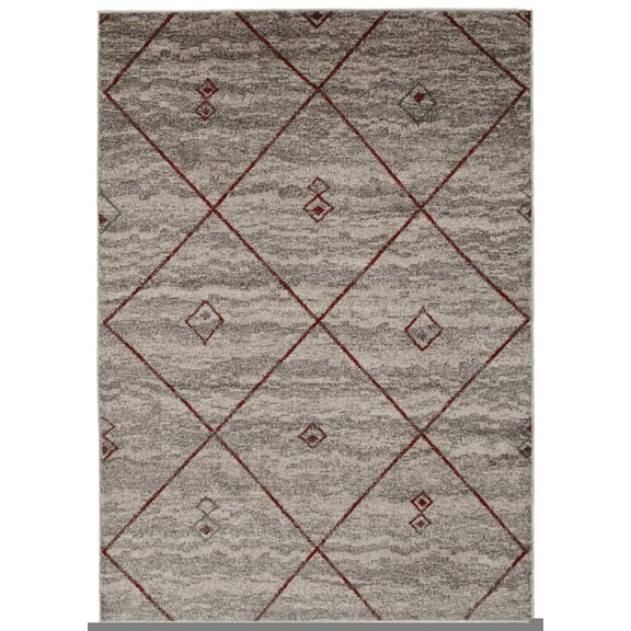 ECARPET Devos Ivory/Red Rug
