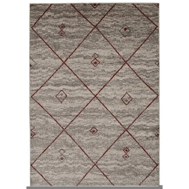 ECARPET Devos Ivory/Red Rug