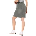 thumbnail image 3 of Unique Bargains Women's Basic Distressed High Waist Ripped Hem Washed Denim Skirt, Grey, S, 3 of 6