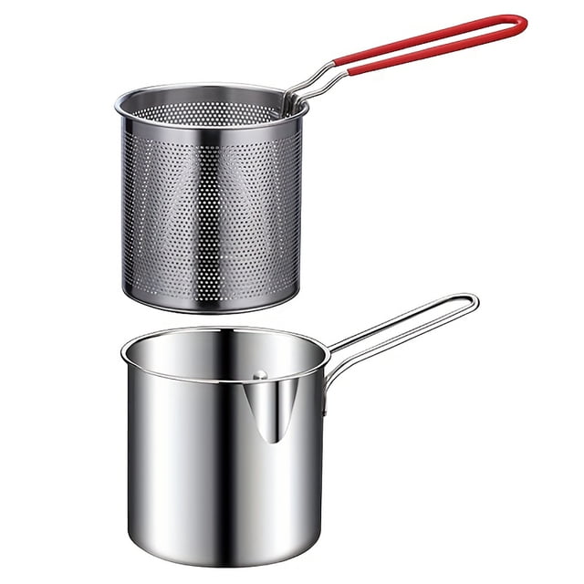 Stainless Steel Mini Deep Fryer For Home Use Compact Oil Saving Tableware And Efficient Cooking