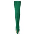 thumbnail image 3 of Unique Bargains Bottes Cuissardes à Plateforme à Talon Bloc pour Femme Vert 8,5, 3 of 7