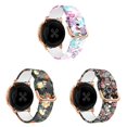 thumbnail image 1 of ALMNVO (Single pack 3pack) 20mm Compatible with Galaxy Watch 5 4 40/44mm Watch 5 Pro 45mm Samsung Galaxy Watch 4 Classic 42/46mm Galaxy Watch Active 2/3 Flower Silicone Pattern Replacement Strap, 1 of 6