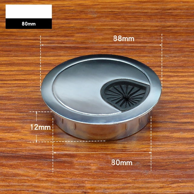 Bgsha 50mm/60mm/80mm Computer Metal Grommet Desk Table Cable Tidy Outlet Wire Cover