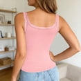 thumbnail image 4 of Relaxed Casual Lace Tank with Built-In Support for All Seasons – Sleeveless Ribbed Camisole with Padded Cups and Spaghetti Straps, 4 of 8