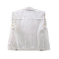 thumbnail image 3 of Gilet Décontracté pour Femmes, Col Rabattu, Hauts à Simple Boutonnage, Poches à Bord Effiloché, 3 of 6