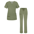 thumbnail image 2 of Adar Pro Heather Breakthrough Plus Ensemble de Sarrau pour Femmes - Haut à Col en V Amélioré et Pantalon à Multiples Poches, 2 of 8