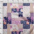 thumbnail image 3 of oneOone Polyester Spandex Medium Blue Fabric Asian Floral Mix Patch Fabric For Sewing Printed Craft Fabric By The Yard 56 Inch Wide, 3 of 4