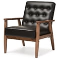 thumbnail image 1 of Allora Faux Leather Tufted Reception Chair in Black, 1 of 6