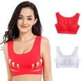 thumbnail image 2 of RKSTN Bras for Women 2PC Traceless Comfortable No Steel Ring High Waisted Bras Loose Plus Size Elasticity Breathable Soft Comfortable Solid Color Everyday Bras, 2 of 5
