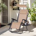 thumbnail image 2 of Outsunny Foldable Lounge Chair with Canopy Shade, Side Tray, Cup Holder, 2 of 10