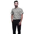 thumbnail image 1 of BESTMAN Casual Printed Shirts For Men Slim Fit Button Down Short Sleeve Shirt, 1 of 5