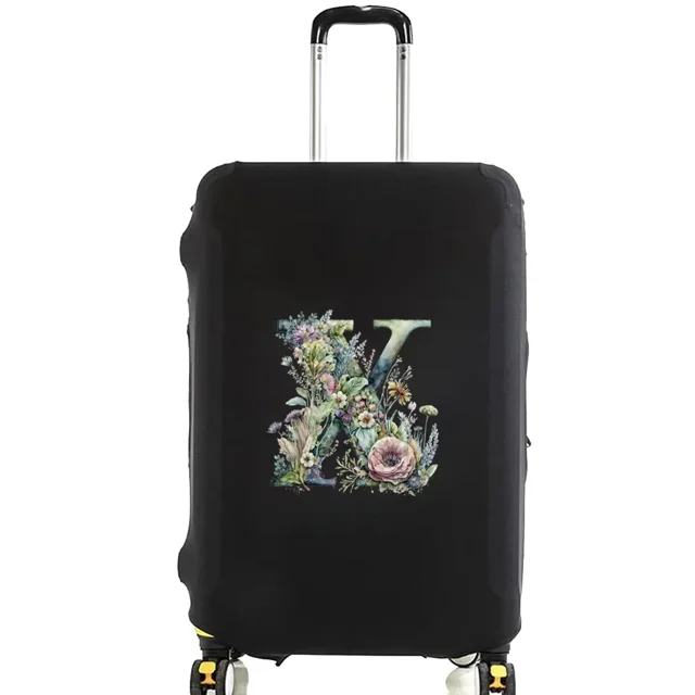 Housses de Valise Housse de Protection Valise de Voyage Anti-Rayures Housse Anti-Poussière Réutilisable Housse Anti-Poussière Lavable Motif Imprimé Floral Lettre 8floral Lettre X TG