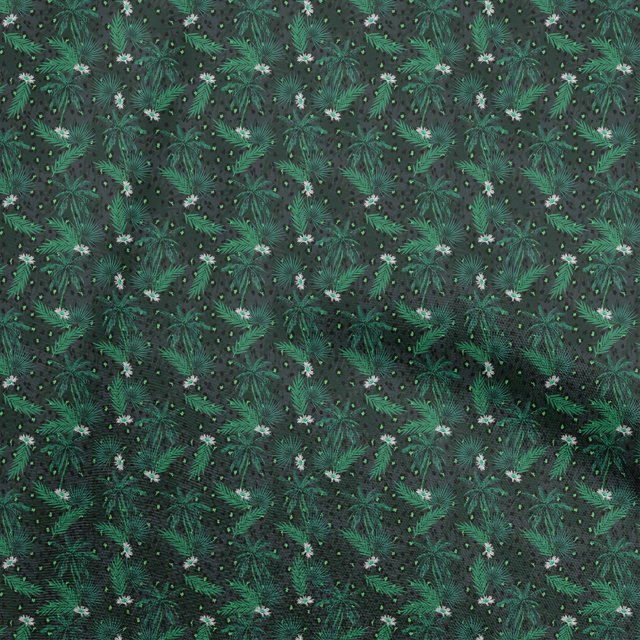 oneOone Velvet Green Fabric Tropical Sewing Material Print Fabric By The Yard 58 Inch Wide