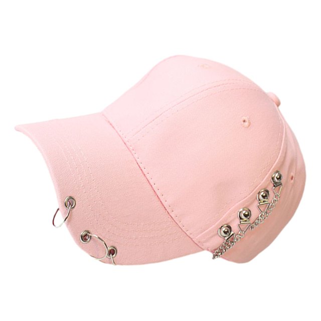 fastboy Wide Application Ring Baseball Cap For Various Occasions Elegant Comfortable Hat Adjustable Belt Chain Pink 1Set